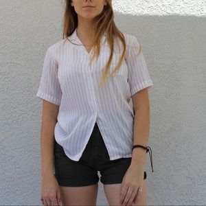 Jean de Pierre White Stripe Button Down Blouse 👚
